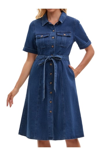 walmart blue jean dress Denim Dresses in Womens Dresses Color Name:BLACK