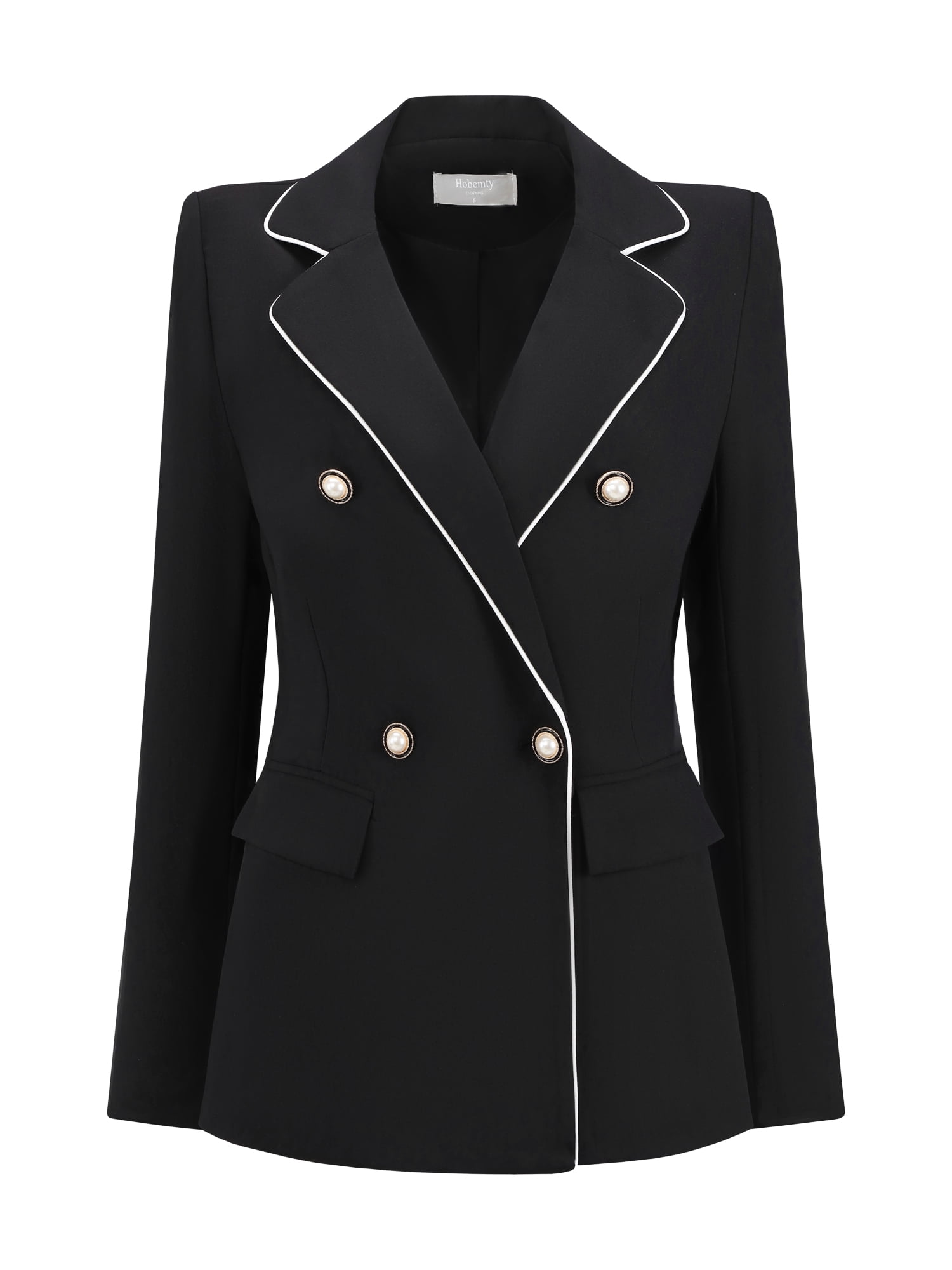 DARING DIVA Women's Double Breasted Blazer Business Suit Jacket 2XL Black