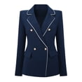 thumbnail image 1 of DARING DIVA Women's Double Breasted Blazer Business Suit Jacket 2XL Navy Blue, 1 of 6