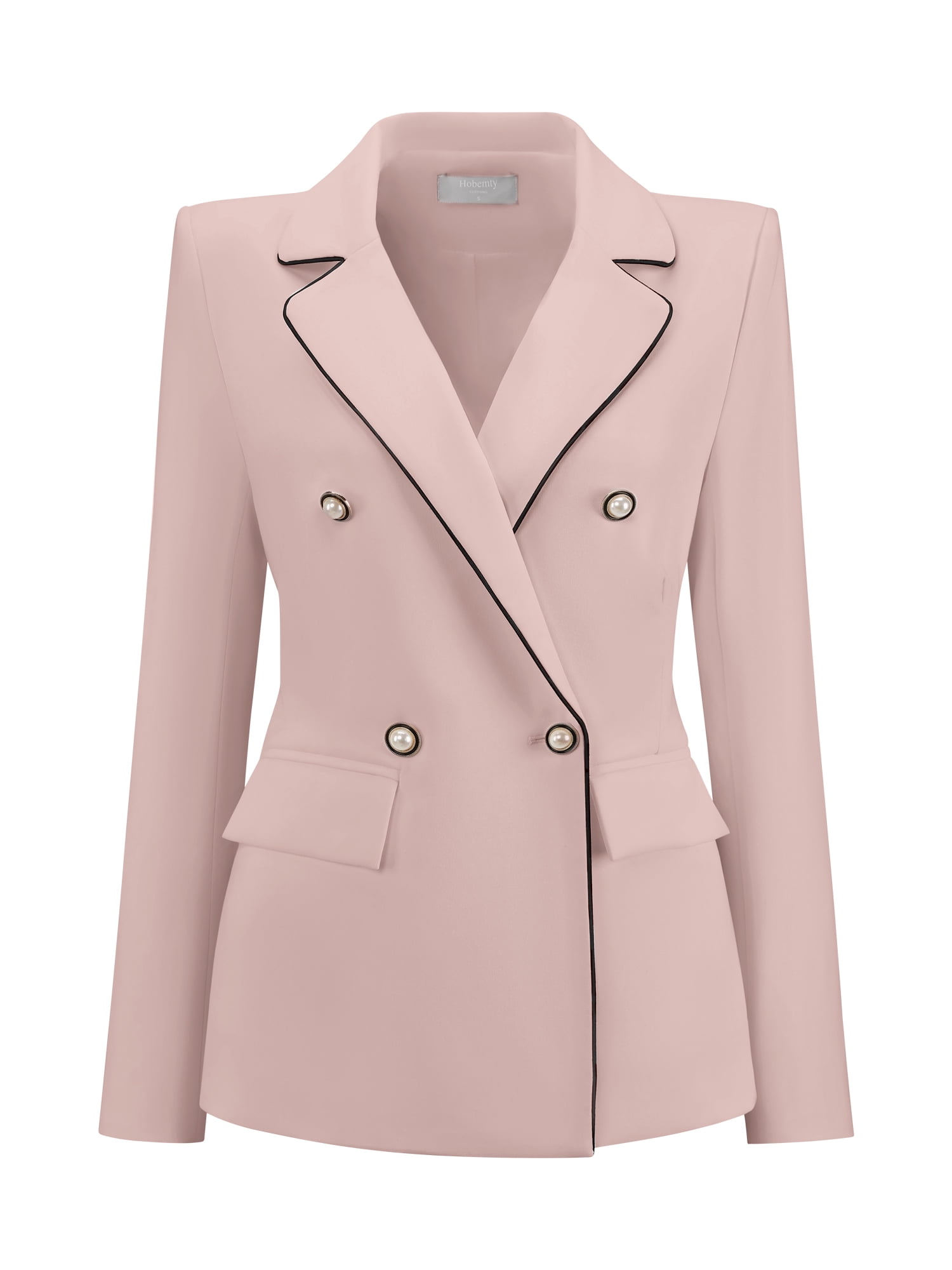 DARING DIVA Women's Double Breasted Blazer Business Suit Jacket L Pink
