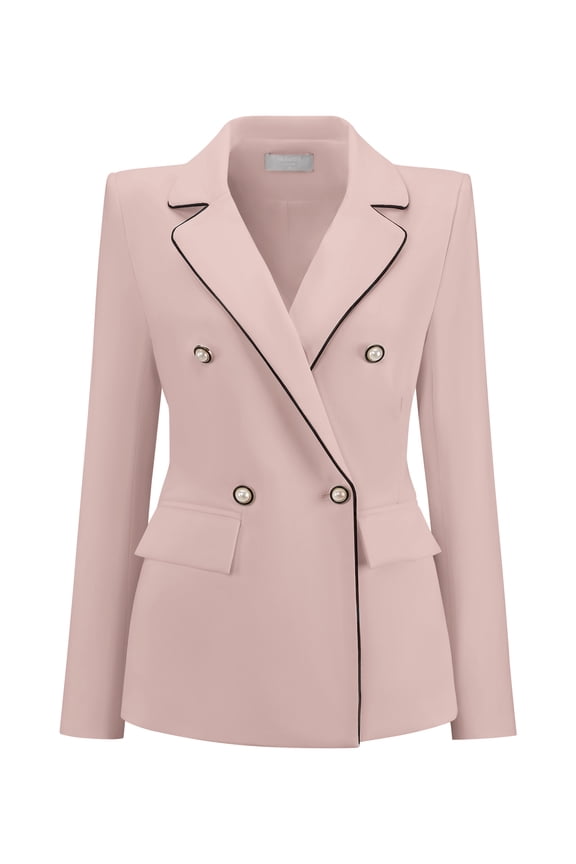 Women's Double Breasted Blazer Business Suit Jacket L Pink