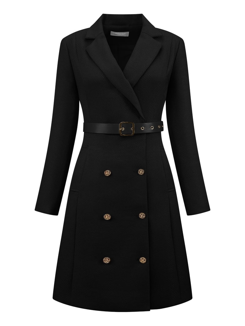 ladies double breasted dresses DARING DIVA Women's Long Sleeve Blazer Dress XL Sky Blue campaign-S26