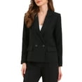 thumbnail image 1 of DARING DIVA Women's Double Breasted Long Sleeve Work Jacket Office Suit XS Black, 1 of 6