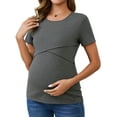 thumbnail image 1 of DARING DIVA Women's Double Layer Maternity Nursing Tops S Black, 1 of 7