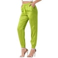 thumbnail image 1 of DARING DIVA Women's Drawstring Elastic Waist Ankle Length Joggers S Fluorescent Yellow, 1 of 6
