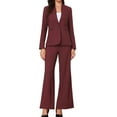 thumbnail image 1 of DARING DIVA Women's Dressy 2 Pieces Office Blazer and Pants Set XS Dark Red, 1 of 6