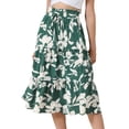 thumbnail image 1 of DARING DIVA Women's Dressy Flowy A-line Boho Skirts Large Green, 1 of 6