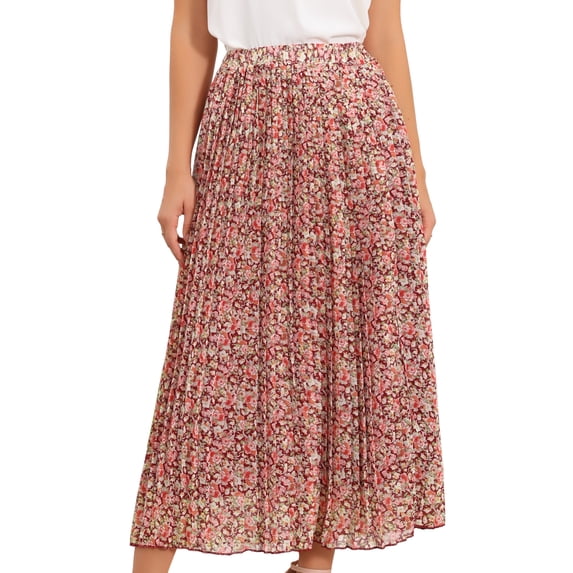 DARING DIVA Women's Elastic Boho Summer Skirts X-Small Red