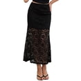 thumbnail image 1 of DARING DIVA Women's Elastic High Waisted Flowy Summer Long Skirts Medium Black, 1 of 6