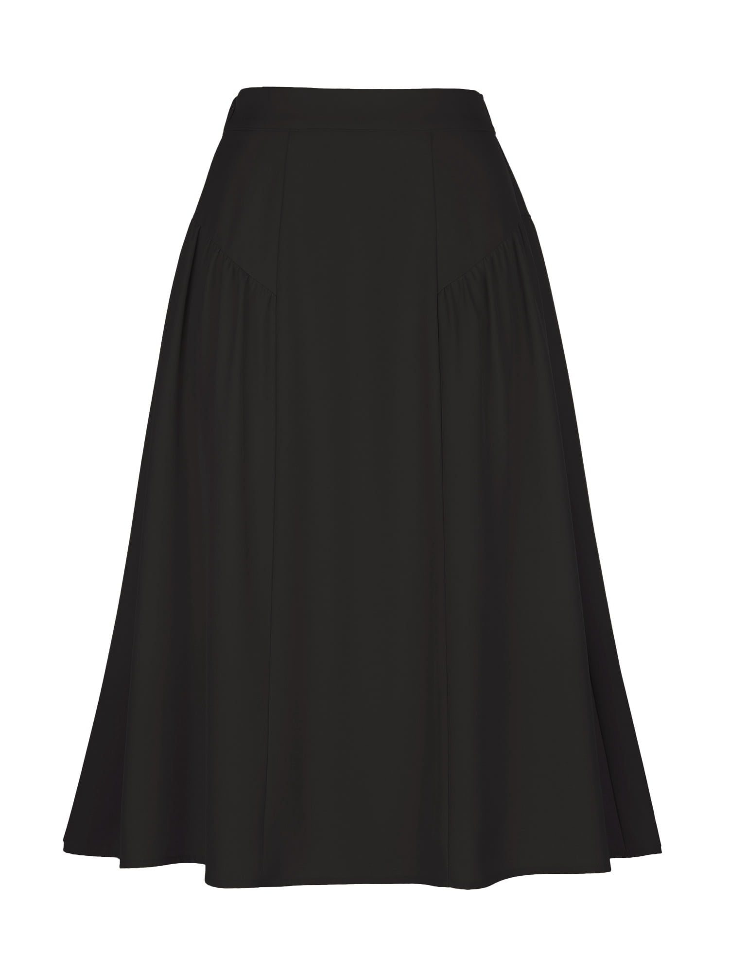 DARING DIVA Women's Elastic High Waisted Pleated A Line Midi Skirt M Black