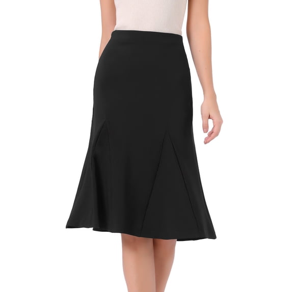 DARING DIVA Women's Elastic Summer Work A Line Flowy Trendy Skirt X-Small Black