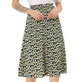 thumbnail image 1 of DARING DIVA Women's Elastic Waist A-Line Floral Print Midi Skirt M Black Blue, 1 of 6