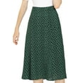 thumbnail image 1 of DARING DIVA Women's Elastic Waist A-Line Floral Print Midi Skirt XS Green, 1 of 8