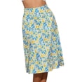 thumbnail image 1 of DARING DIVA Women's Elastic Waist A-Line Midi Skirt S Apricot Flower, 1 of 5