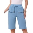 thumbnail image 1 of DARING DIVA Women's Elastic Waist Drawstring Shorts with Pockets X-Small Blue, 1 of 6