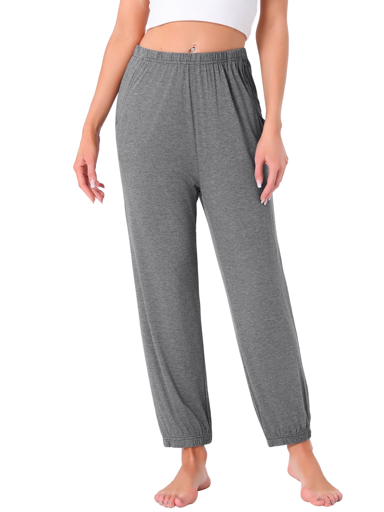 DARING DIVA Women's Elastic Waist Wide Leg Lounge Pants 2XL Grey
