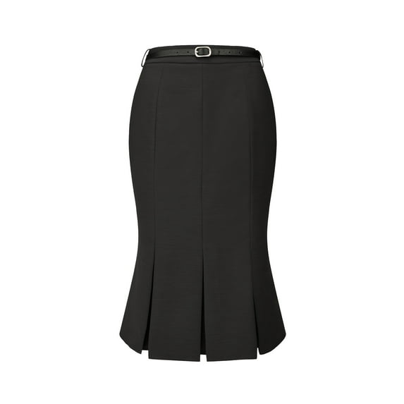DARING DIVA Women's Elegant Knee Length Fishtail Pencil Skirt L Black