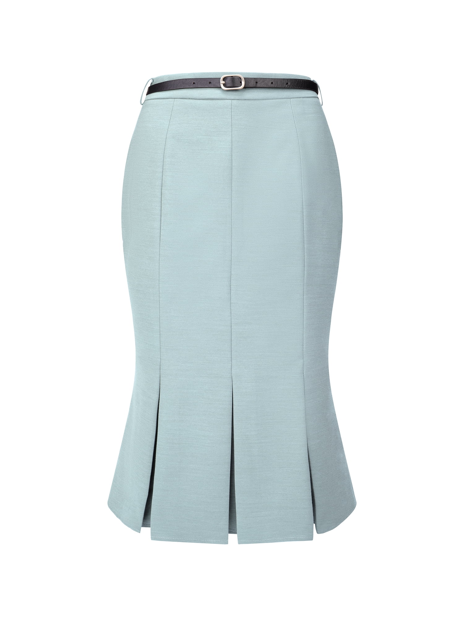 DARING DIVA Women's Elegant Knee Length Fishtail Pencil Skirt M Light Grey Blue