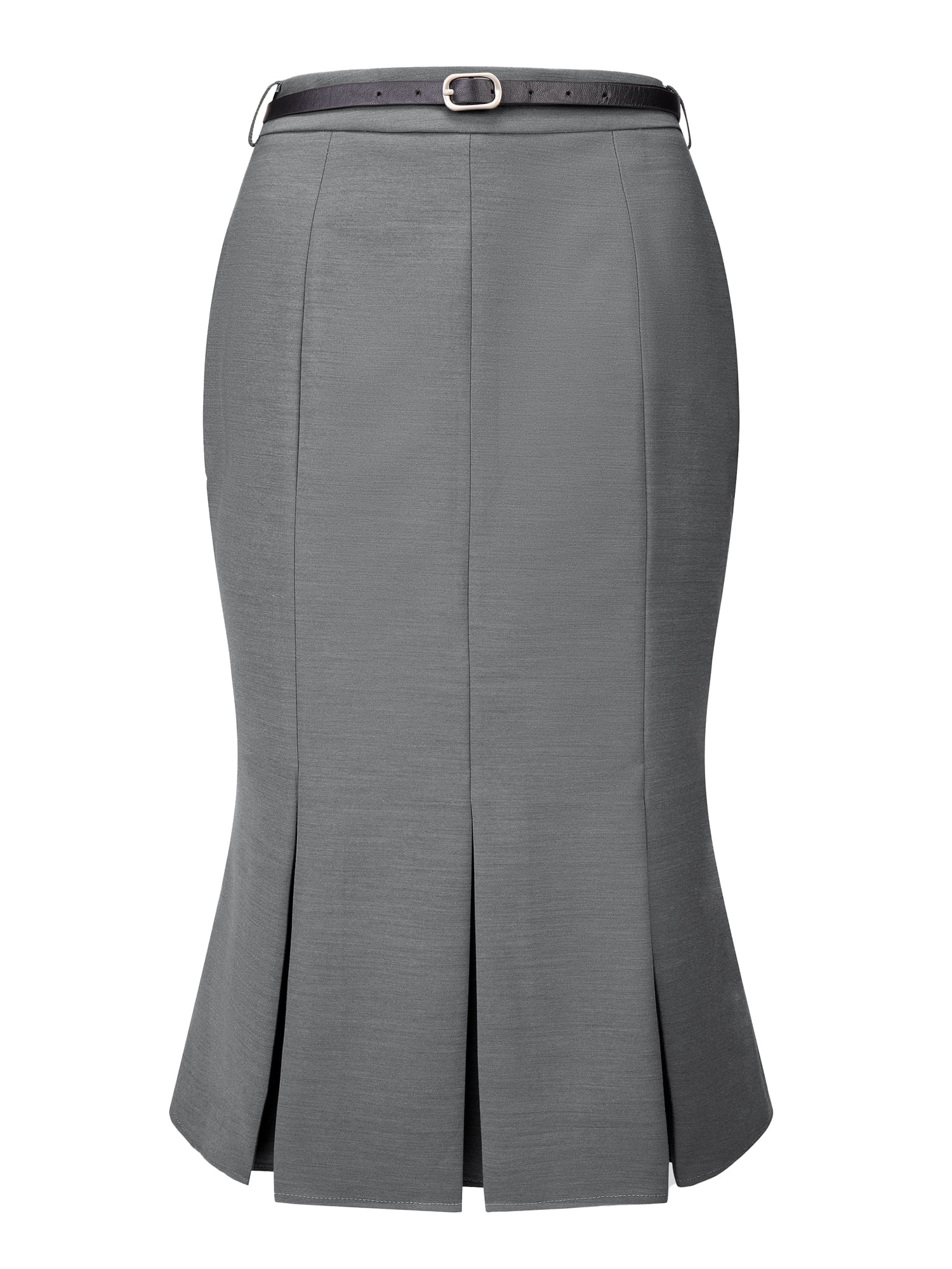 DARING DIVA Women's Elegant Knee Length Fishtail Pencil Skirt S Grey