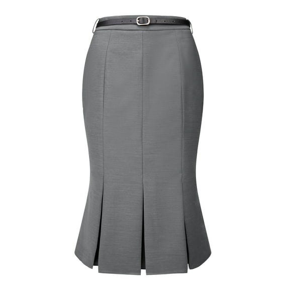 DARING DIVA Women's Elegant Knee Length Fishtail Pencil Skirt S Grey