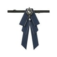 thumbnail image 1 of DARING DIVA Women's Elegant Ribbon Rhinestone Bow Ties Blue, 1 of 5