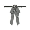 thumbnail image 1 of DARING DIVA Women's Elegant Ribbon Rhinestone Bow Ties Gray, 1 of 5