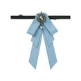 thumbnail image 1 of DARING DIVA Women's Elegant Ribbon Rhinestone Bow Ties Light Blue, 1 of 5
