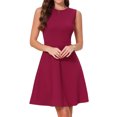thumbnail image 1 of DARING DIVA Women's Elegant Sleeveless A Line Work Dress S Dark Red, 1 of 6