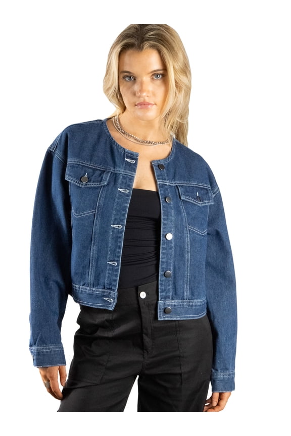 Women's Elegant Stylish Duster Coat with Buckle Closure S Blue