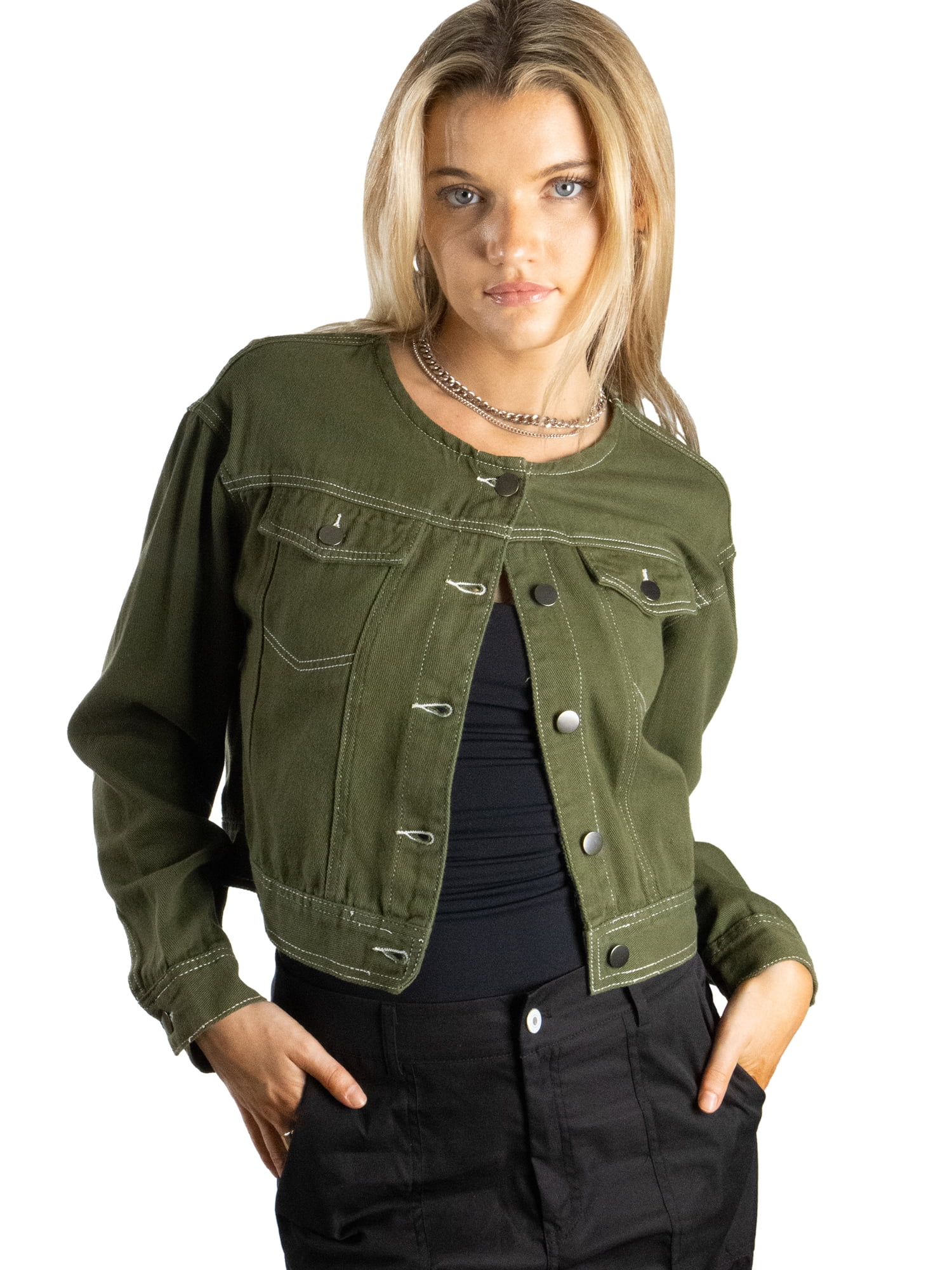 DARING DIVA Women's Elegant Stylish Duster Coat with Buckle Closure XL Green