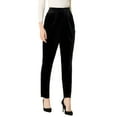 thumbnail image 1 of DARING DIVA Women's Elegant Velvet High Waist Trousers Work Pants M Black, 1 of 6