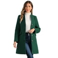 thumbnail image 1 of DARING DIVA Women's Elegant Winter Overcoat V Neck Single Breasted Coats Dark Green S, 1 of 6