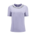 thumbnail image 1 of DARING DIVA Women's Elegant Women's Sparkly Blouse with Rhinestones 2XL Light Purple, 1 of 7