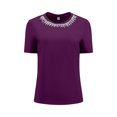 thumbnail image 1 of DARING DIVA Women's Elegant Women's Sparkly Blouse with Rhinestones 2XL Purple, 1 of 7