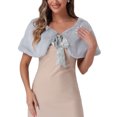 thumbnail image 1 of DARING DIVA Women's Faux Fur Shawl Bowknot Ribbon Bridal Wrap Stole Shrug S Light Grey, 1 of 6