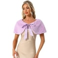 thumbnail image 1 of DARING DIVA Women's Faux Fur Shawl Bowknot Ribbon Bridal Wrap Stole Shrug XS Light Purple, 1 of 6