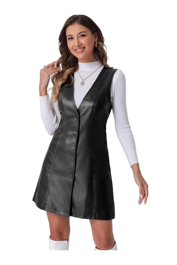 Black Leather Panel Dress Black Leather Panel Dress