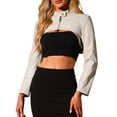 thumbnail image 1 of DARING DIVA Women's Faux Leather Cropped Zipper Front Moto Jackets S Beige, 1 of 6