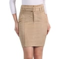 thumbnail image 1 of DARING DIVA Women's Faux Suede Skirt Belted Pencil Skirts XS Khaki, 1 of 5