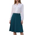 thumbnail image 1 of DARING DIVA Women's Flare A Line High Waist Casual Midi Skirts S Lake Blue, 1 of 6