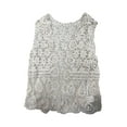 thumbnail image 1 of DARING DIVA Women's Floral Crochet Hollow Out Sleeveless Vest Cardigan M Apricot, 1 of 1