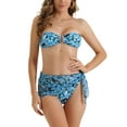 thumbnail image 1 of DARING DIVA Women's Floral Print Bandeau Bikini Sets 3 Pieces XS Blue, 1 of 6