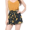 thumbnail image 1 of DARING DIVA Women's Floral Print Elastic Tie Waist Beach Short XS Blue, 1 of 6