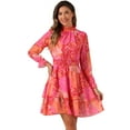 thumbnail image 1 of DARING DIVA Women's Floral Ruffle Trim Layered Dresses XL Hot Pink, 1 of 6