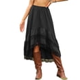 thumbnail image 1 of DARING DIVA Women's Flowy Lace Ruffled Midi Skirts X-Small Black, 1 of 6