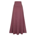 thumbnail image 1 of DARING DIVA Women's Foldable High Waist Flowy Flare Maxi Skirts L Burgundy, 1 of 6