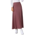 thumbnail image 1 of DARING DIVA Women's Foldable High Waist Flowy Flare Maxi Skirts S Burgundy, 1 of 6