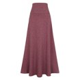 thumbnail image 1 of DARING DIVA Women's Foldable High Waist Flowy Flare Maxi Skirts S Burgundy, 1 of 6
