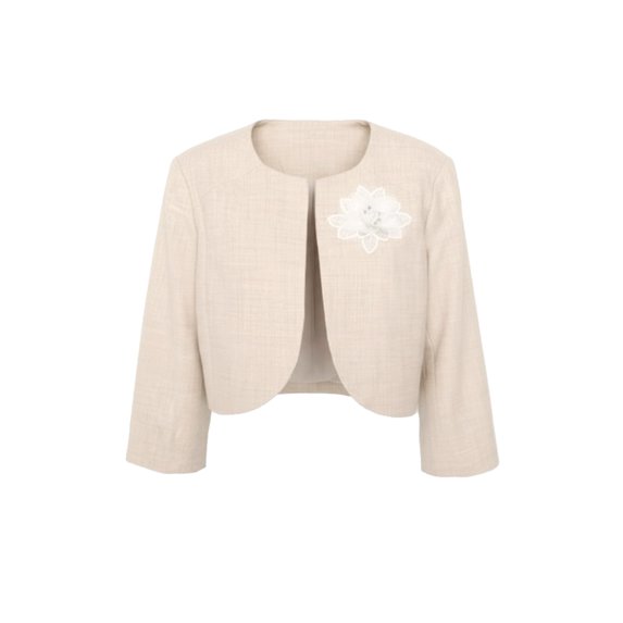 DARING DIVA Women's Formal Bolero for Evening Dress Wedding Cocktail Shrug 2XL Beige