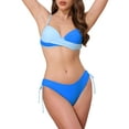 thumbnail image 1 of DARING DIVA Women's Front Cross Contrast Color Bikini Sets X-Large Blue, 1 of 6